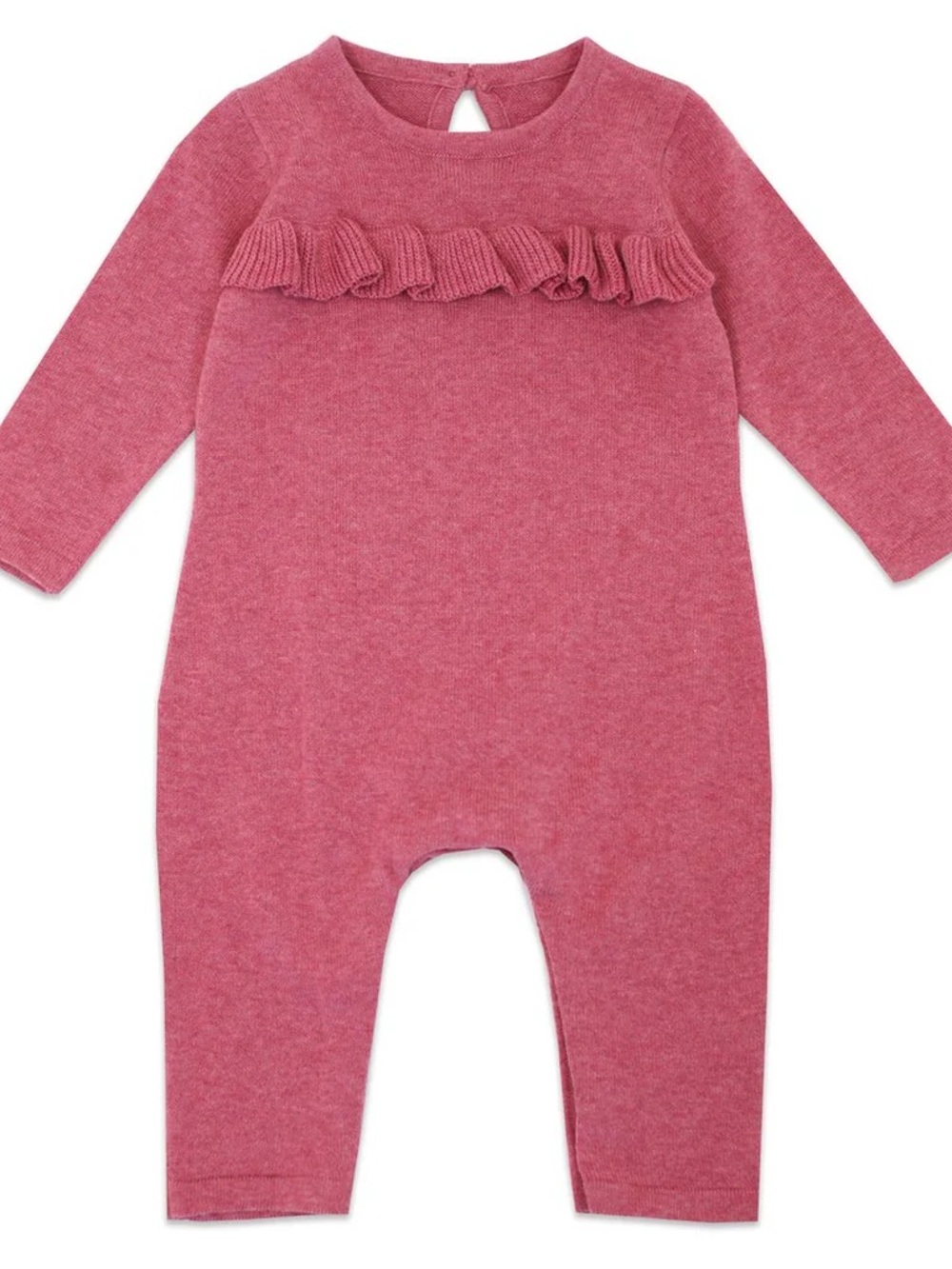 Viverano Ruffle Front One-Piece Romper - Pink